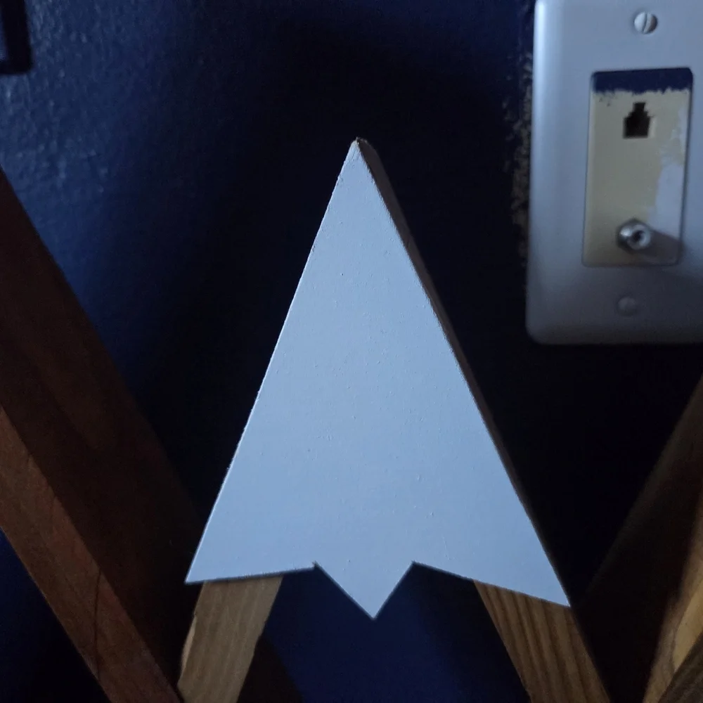 Wooden Mountain Wall Decor with White Peaks